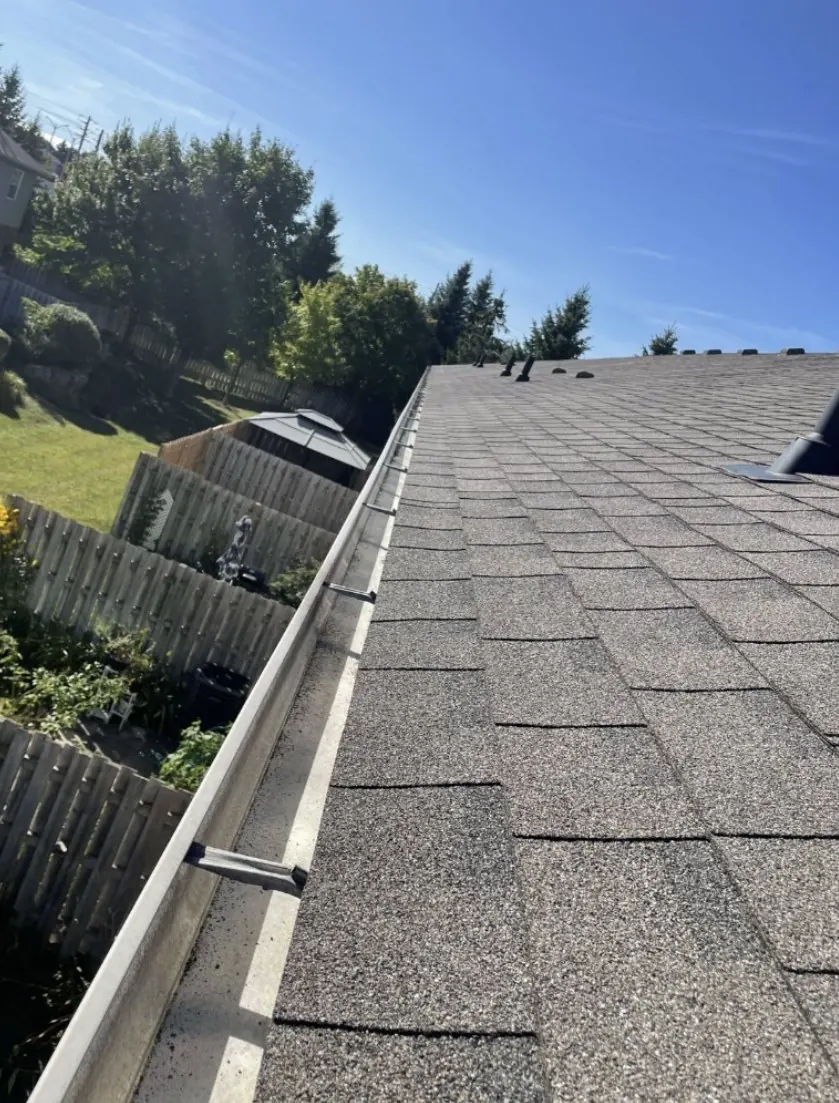 Clean eavestrough after professional gutter cleaning service in Guelph Ontario