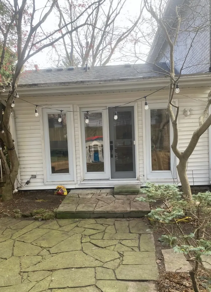 Clean residential French doors and glass panels after window cleaning service in Guelph